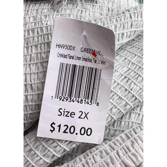 NMT English Factory Green Floral Tiered Smocked Dress 2XL - Picture 11 of 14